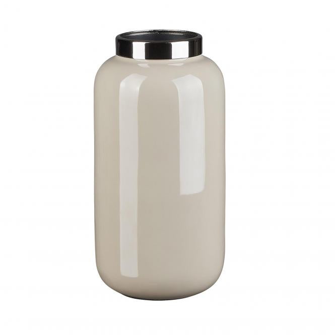 Saigon Vase XS, sandstone/silberfarben