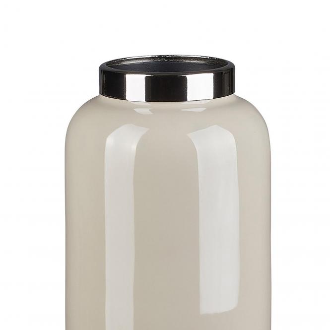 Saigon Vase XS, sandstone/silberfarben