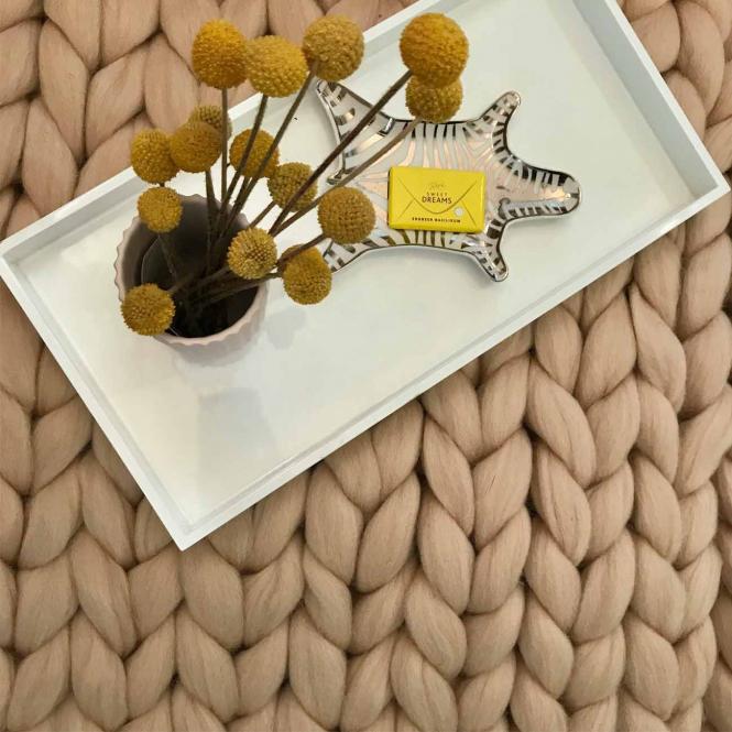 Wolldecke Cosima Chunky Knit, beige