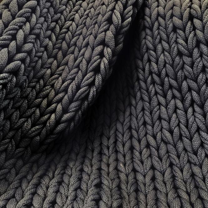 Grobstrickdecke Juna Chunky Knit, vegan, dunkelgrau