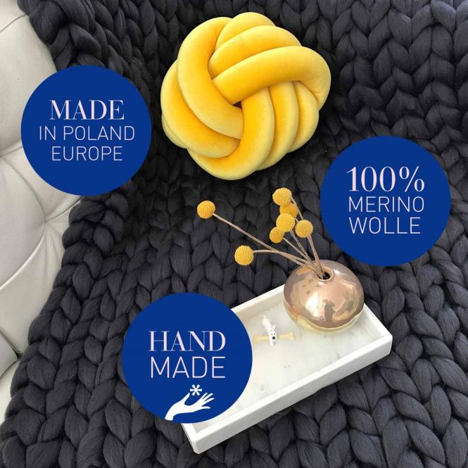 Wolldecke Cosima Chunky Knit, anthrazit
