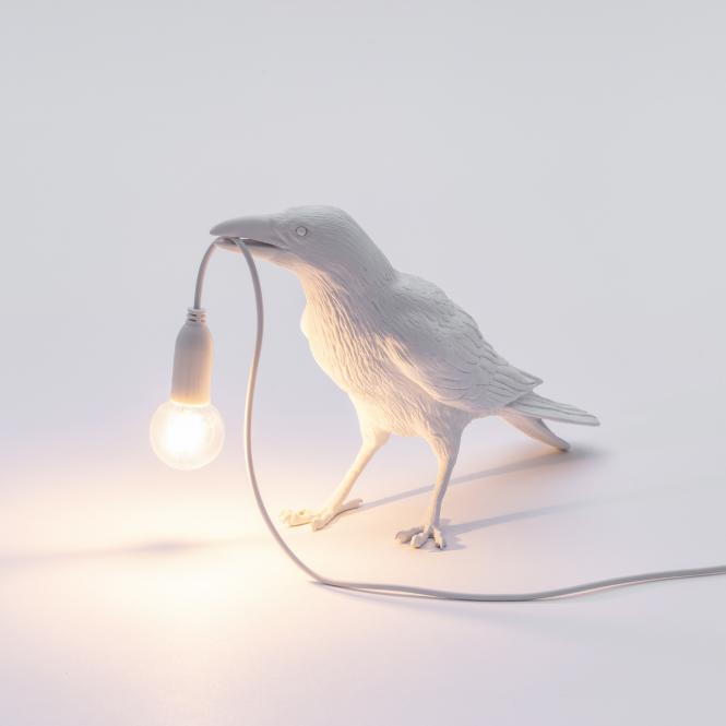 "Bird Lamp" Waiting, weiß