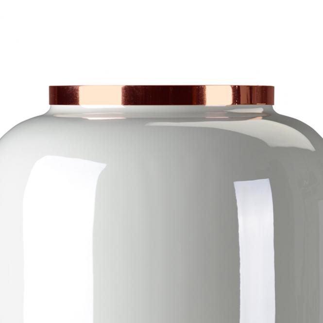 Saigon Vase L, hellgrau/kupferfarben