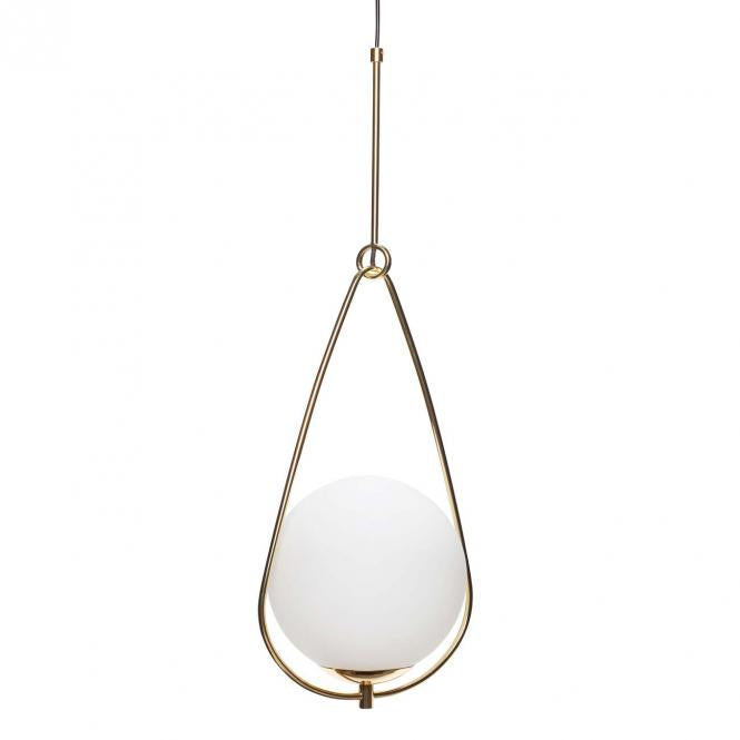 Deckenlampe Kugel, weiß/goldfarben von Hübsch Interior