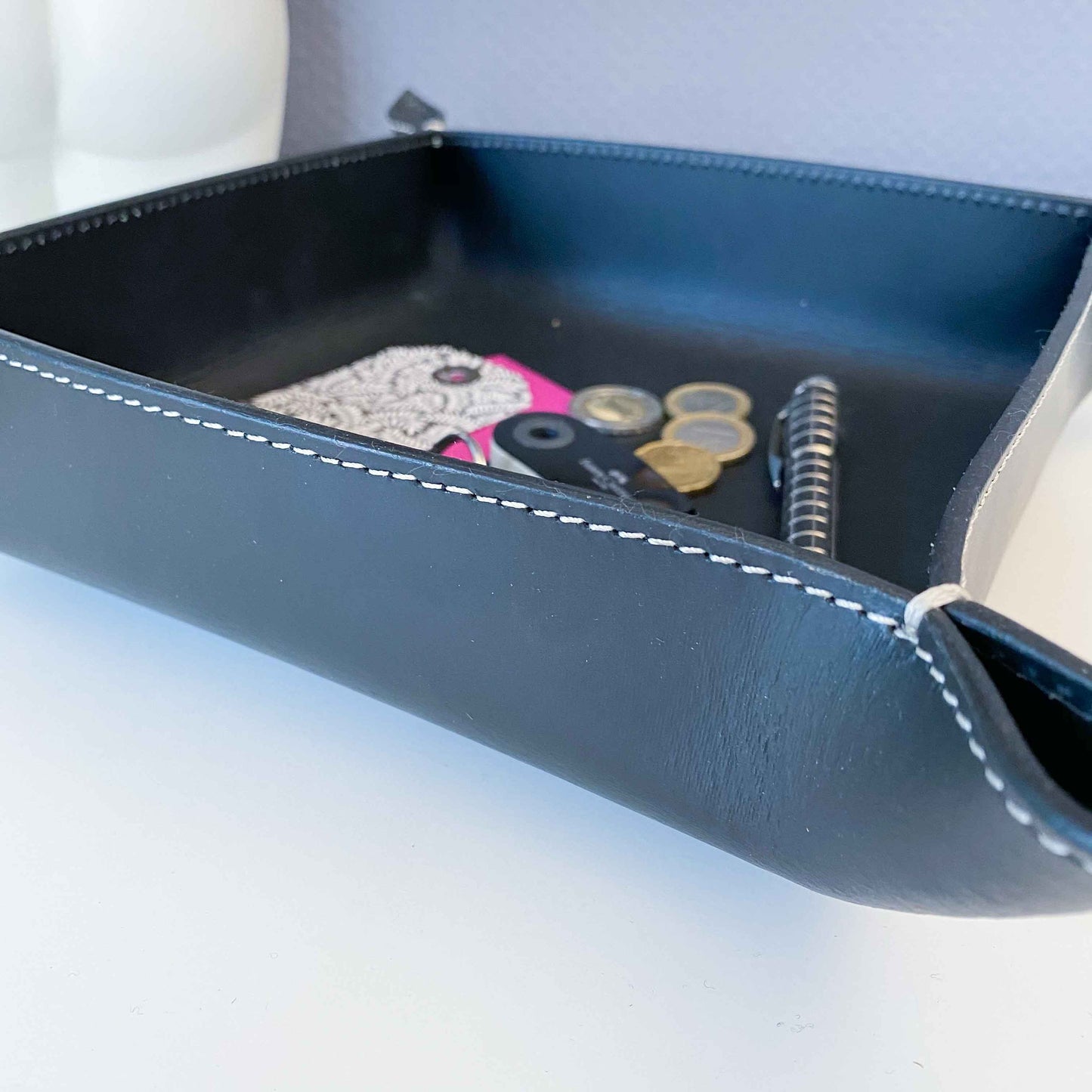 Lederschale Taschenleerer Corium 20 x 20 cm, schwarz