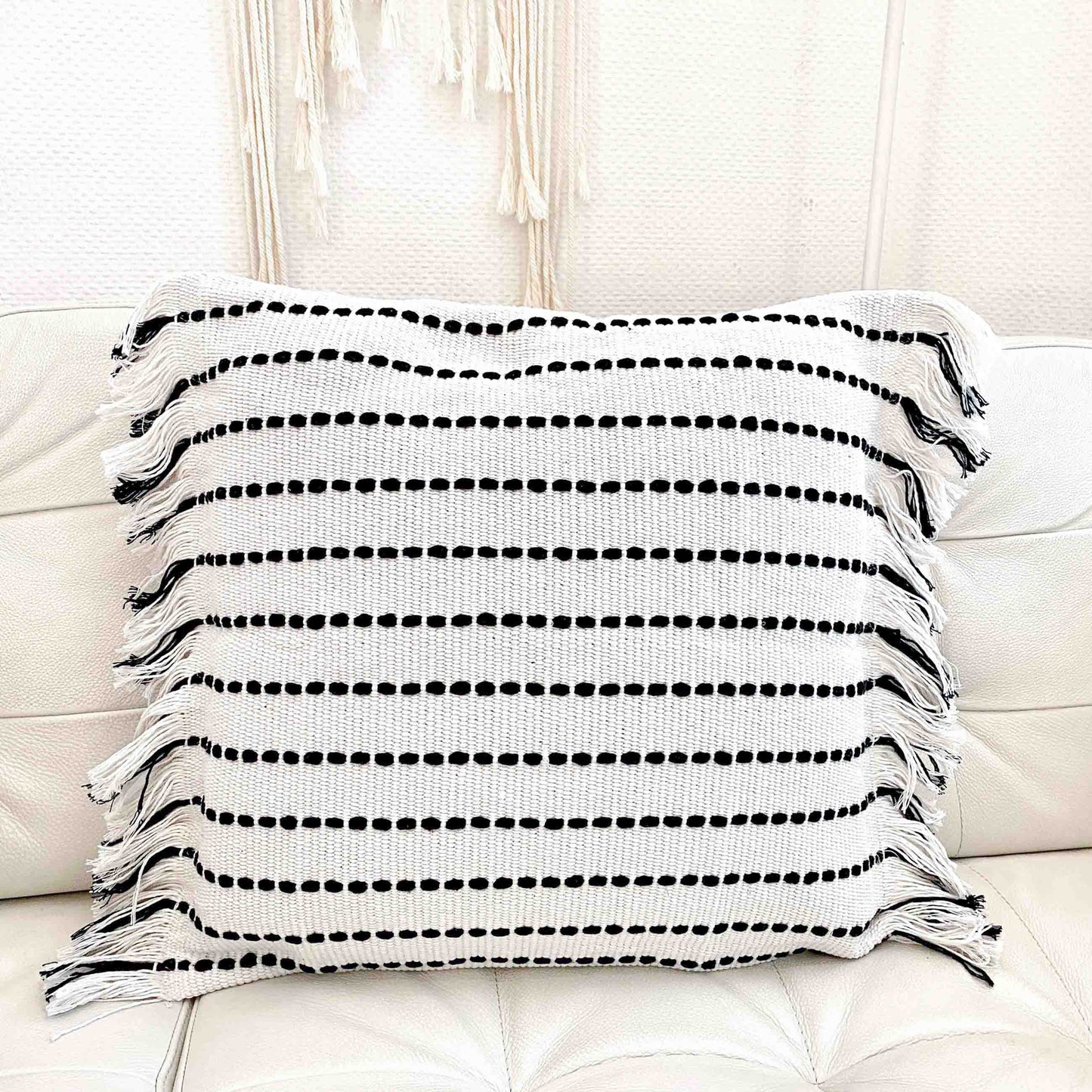 Boho-Set Kissenbezug Lands & Pits Fringes inkl. Innenkissen, quadratisch
