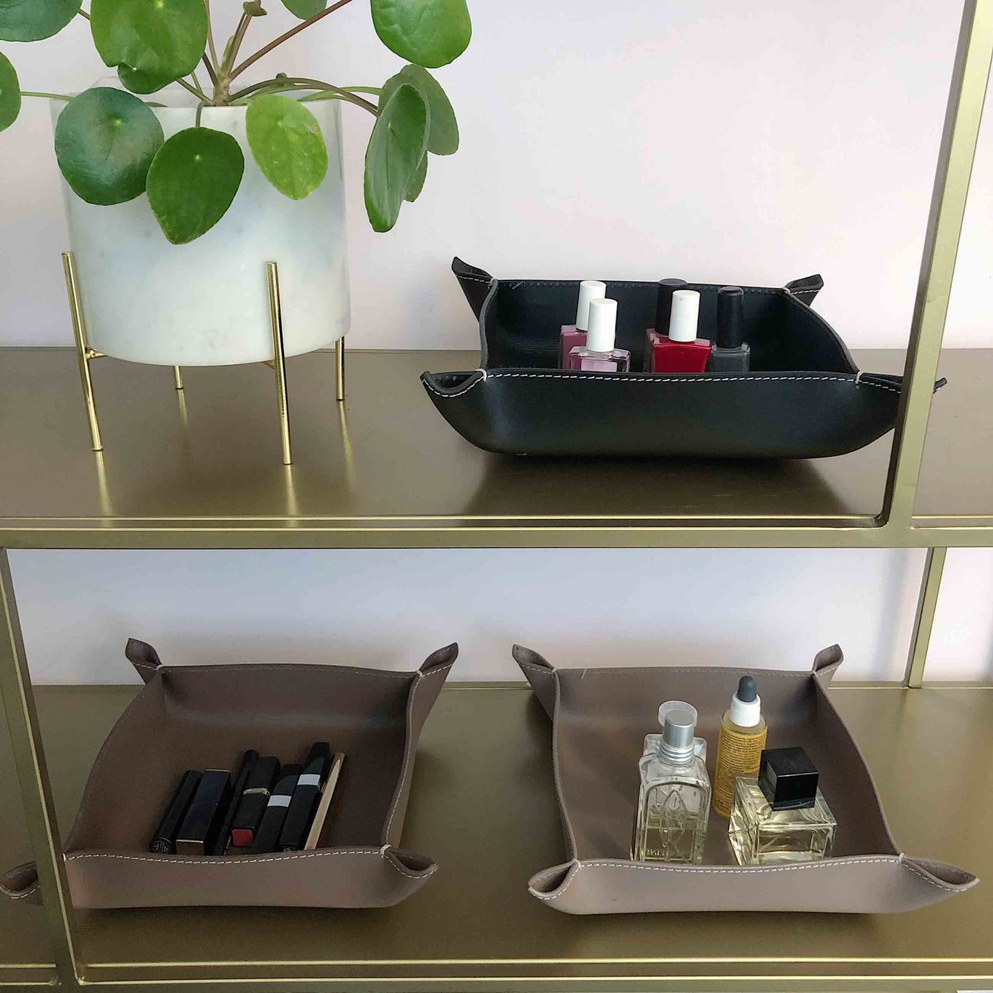 Lederschale Taschenleerer Corium 20 x 20 cm, schwarz