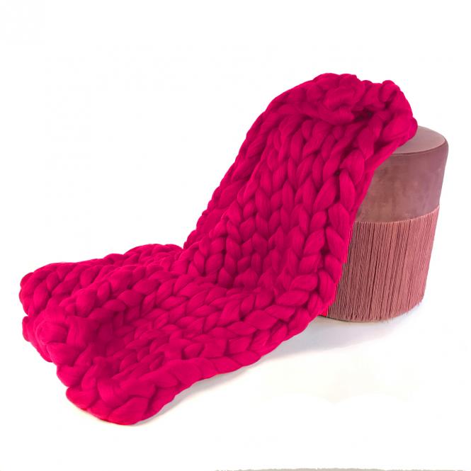 Wolldecke Cosima Chunky Knit, berry