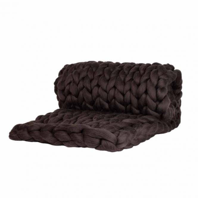 Wolldecke Cosima Chunky Knit, anthrazit