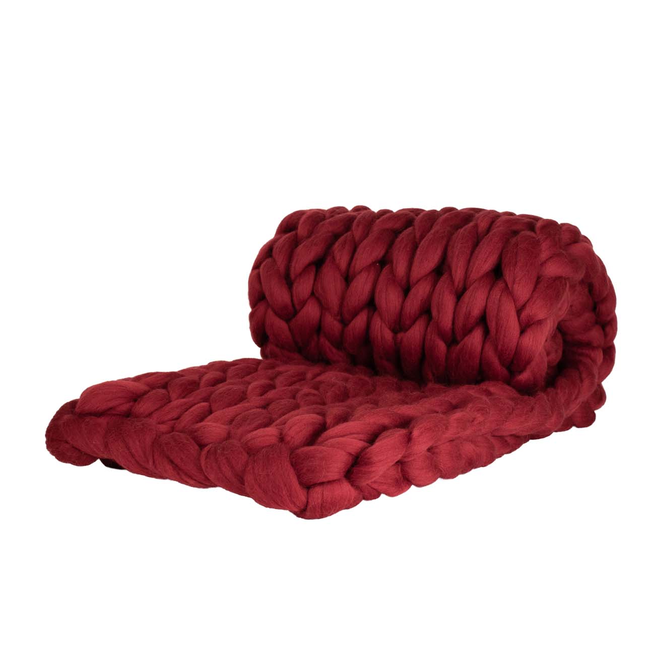 Wolldecke Cosima Chunky Knit, bordeaux