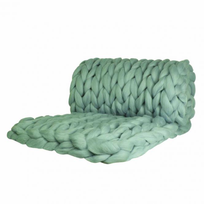 Wolldecke Cosima Chunky Knit, mint