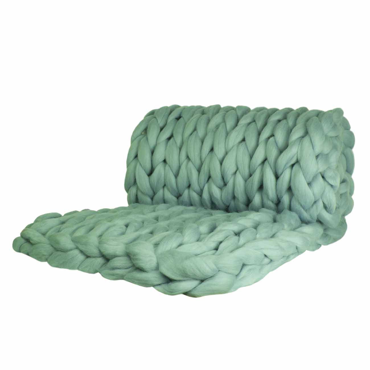 Wolldecke Cosima Chunky Knit, mint