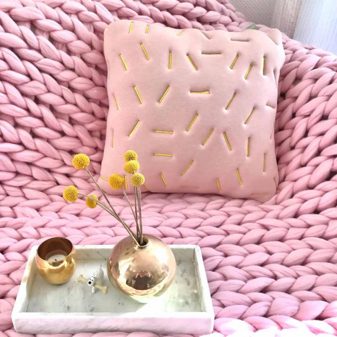 Wolldecke Cosima Chunky Knit, babypink