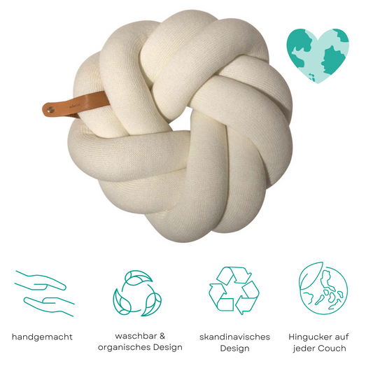 Knotenkissen Blossom, snow weiß