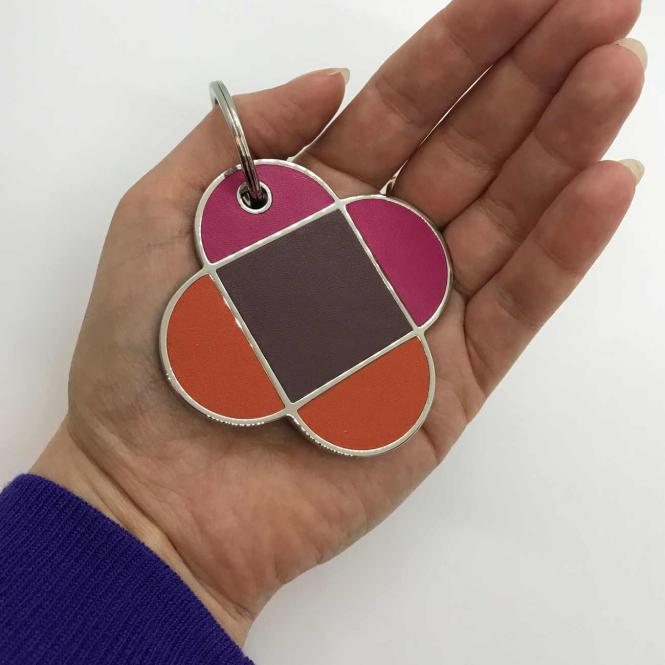 Schlüsselanhänger Inizio Double Heart, braun