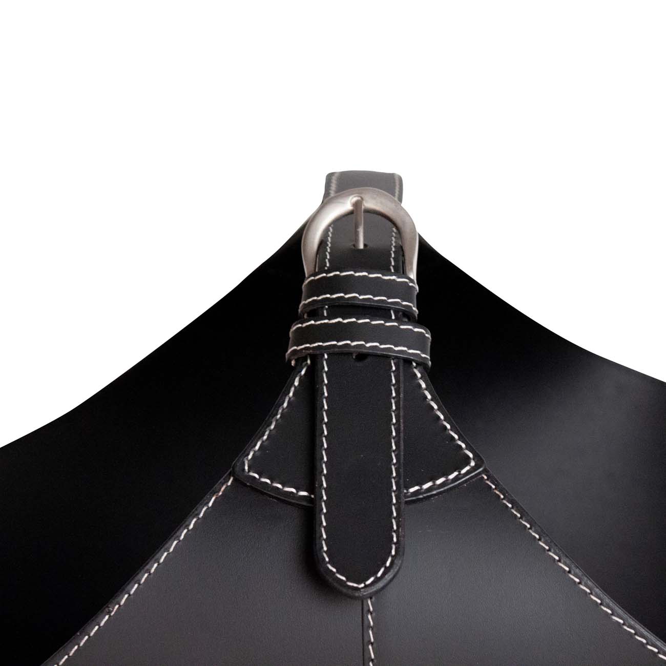 XL Kaminholzkorb Leder Korb BRASA zur Aufbewahrung, schwarz