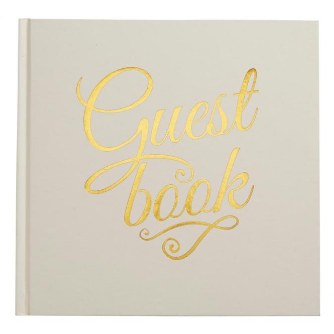 Gästebuch "Guest Book" creme/ gold