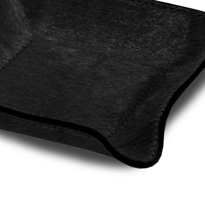 Lederablage Jack Pony quadratisch Schwarz