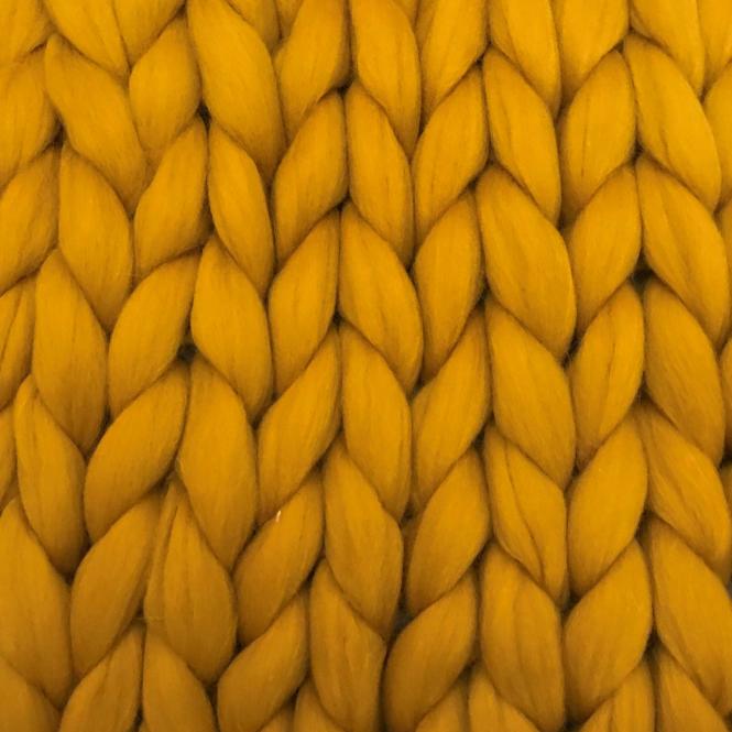 Wolldecke Cosima Chunky Knit, senfgelb