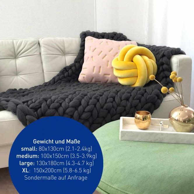 Wolldecke Cosima Chunky Knit, anthrazit