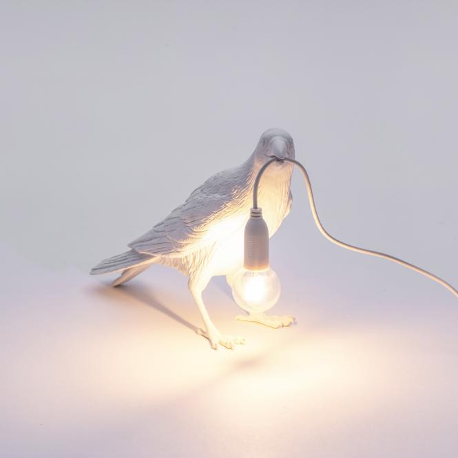 "Bird Lamp" Waiting, weiß