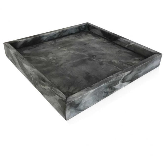 Marmortablett, quadratisch dunkelgrau