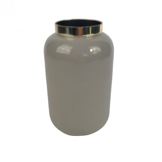 Saigon Vase XS, hellgrau/goldfarben