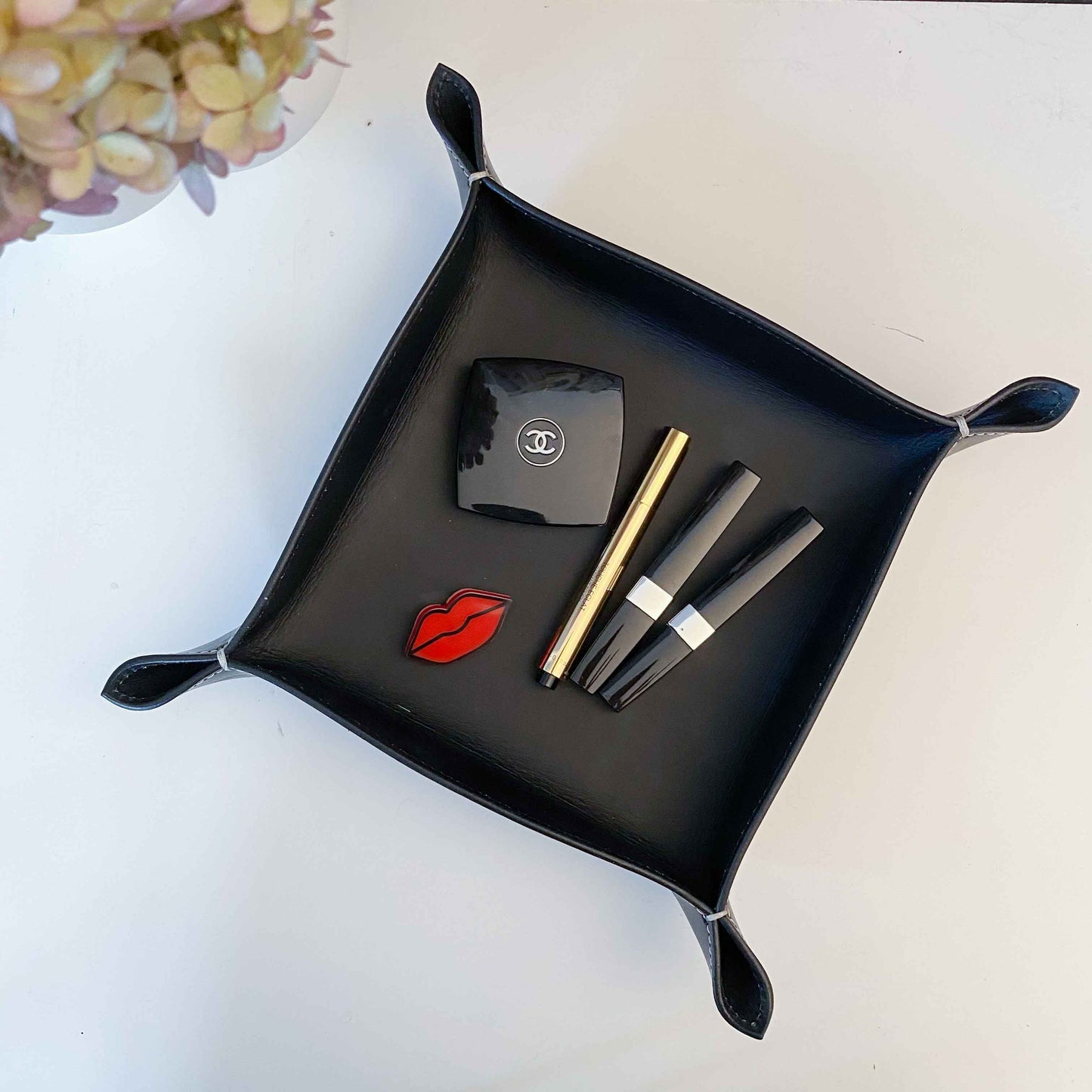 Lederschale Taschenleerer Corium 20 x 20 cm, schwarz