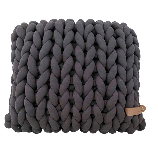 XXL Grobstrick Kissen Cotton Tube, dunkelgrau