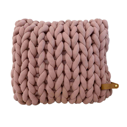 XXL Grobstrick Kissen Cotton Tube, mauve