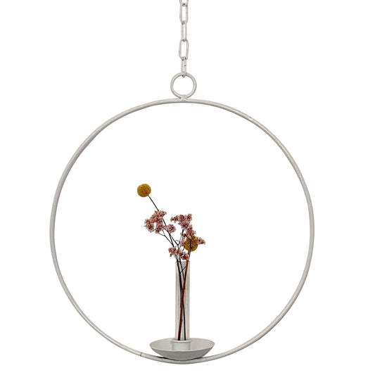 Dekoring mit Vase/Kerzenhalter Ijus Rund, weiß