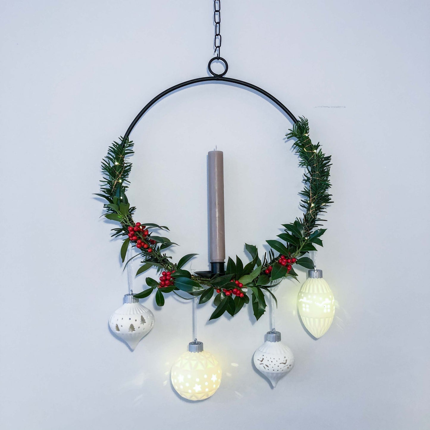 Dekoring mit Vase/Kerzenhalter Ijus Rund, schwarz