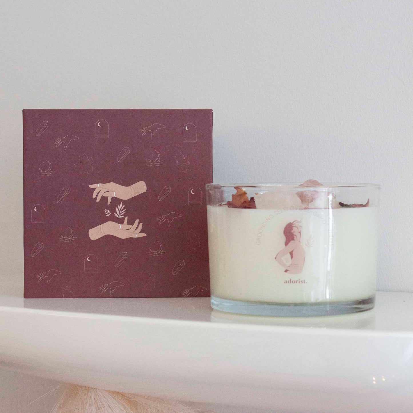 3 Docht Duftkerze aus Sojawachs mit Kristallen Grounding Selflove Bergamot & Vertiver zum Durchatmen & Runterkommen