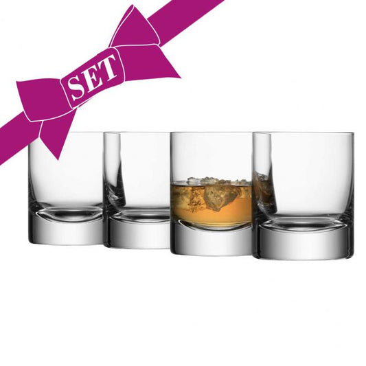 Bar Whiskyglas, klar 4er Set