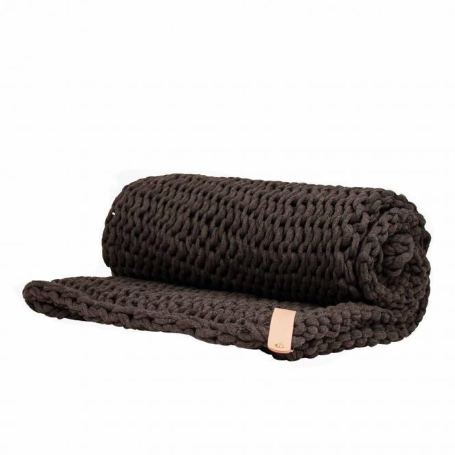 Grobstrickdecke Juna Chunky Knit, vegan, dunkelgrau