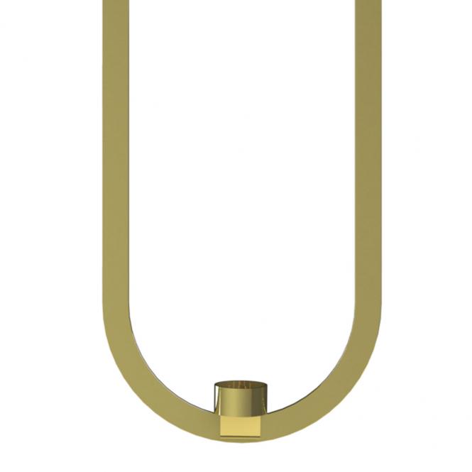 Hängender Kerzenhalter Dekoring oval aus Messing, goldfarben