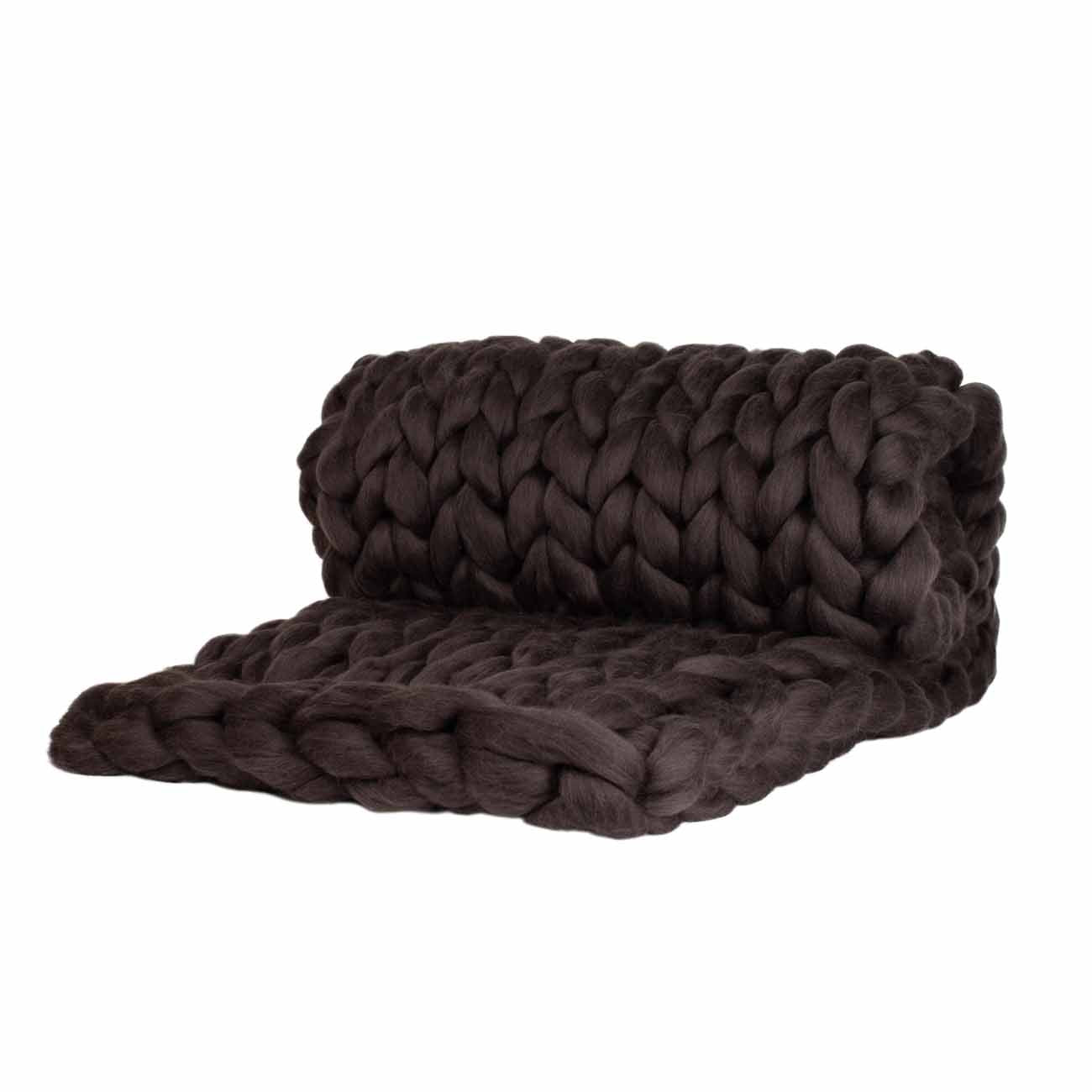 Wolldecke Cosima Chunky Knit, anthrazit