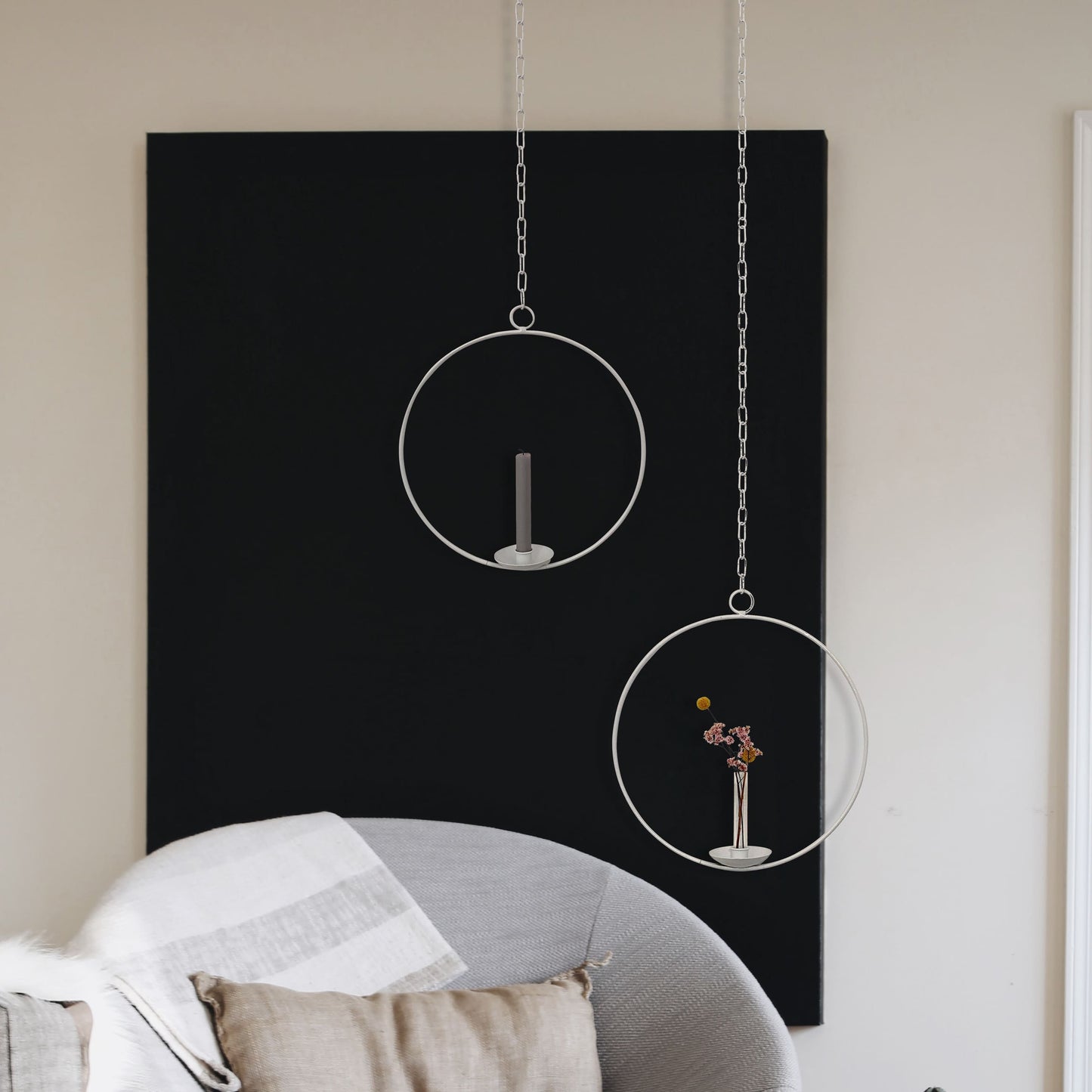 Dekoring mit Vase/Kerzenhalter Ijus Rund, weiß