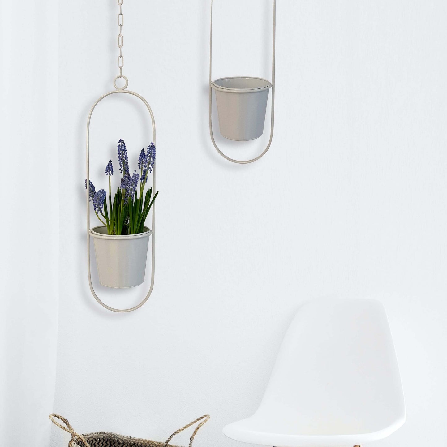 Hängetopf, Dekoring mit Blumentopf "Hanging Garden" Oval, weiß