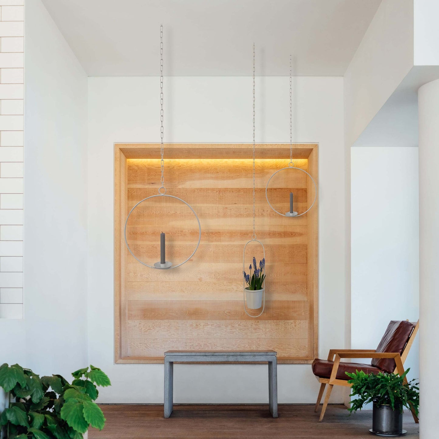 Dekoring mit Vase/Kerzenhalter Ijus Rund, weiß