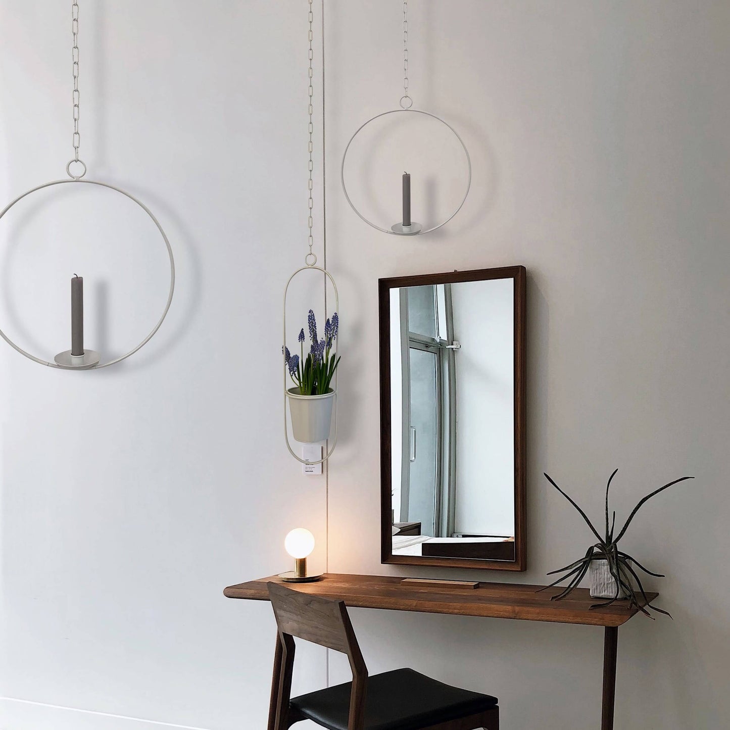 Dekoring mit Vase/Kerzenhalter Ijus Rund, weiß