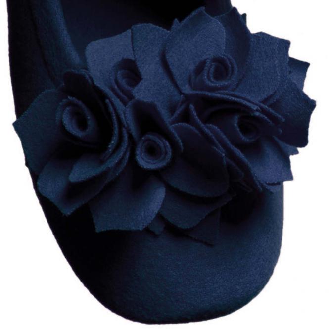 Pampuschen Hausschuh Ballerina Grace, Schwarzblau