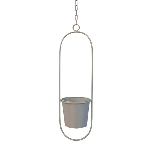 Hängetopf, Dekoring mit Blumentopf "Hanging Garden" Oval, weiß