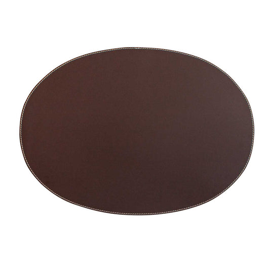 Leder Tischset, Lederunterlage KANON oval, braun