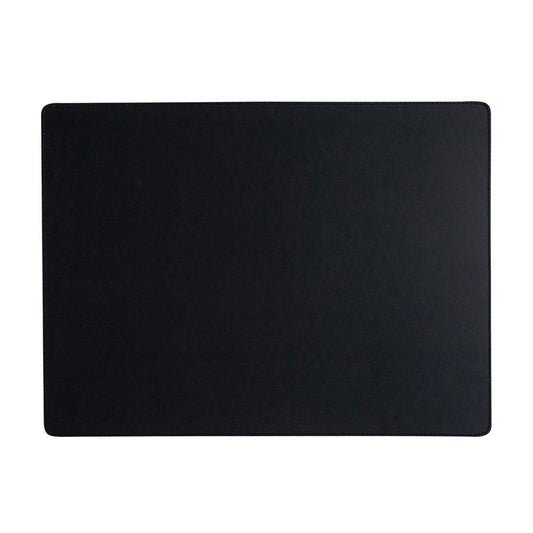 Leder Tischset, Lederunterlage KANON rechteckig, schwarz (weiße Naht)