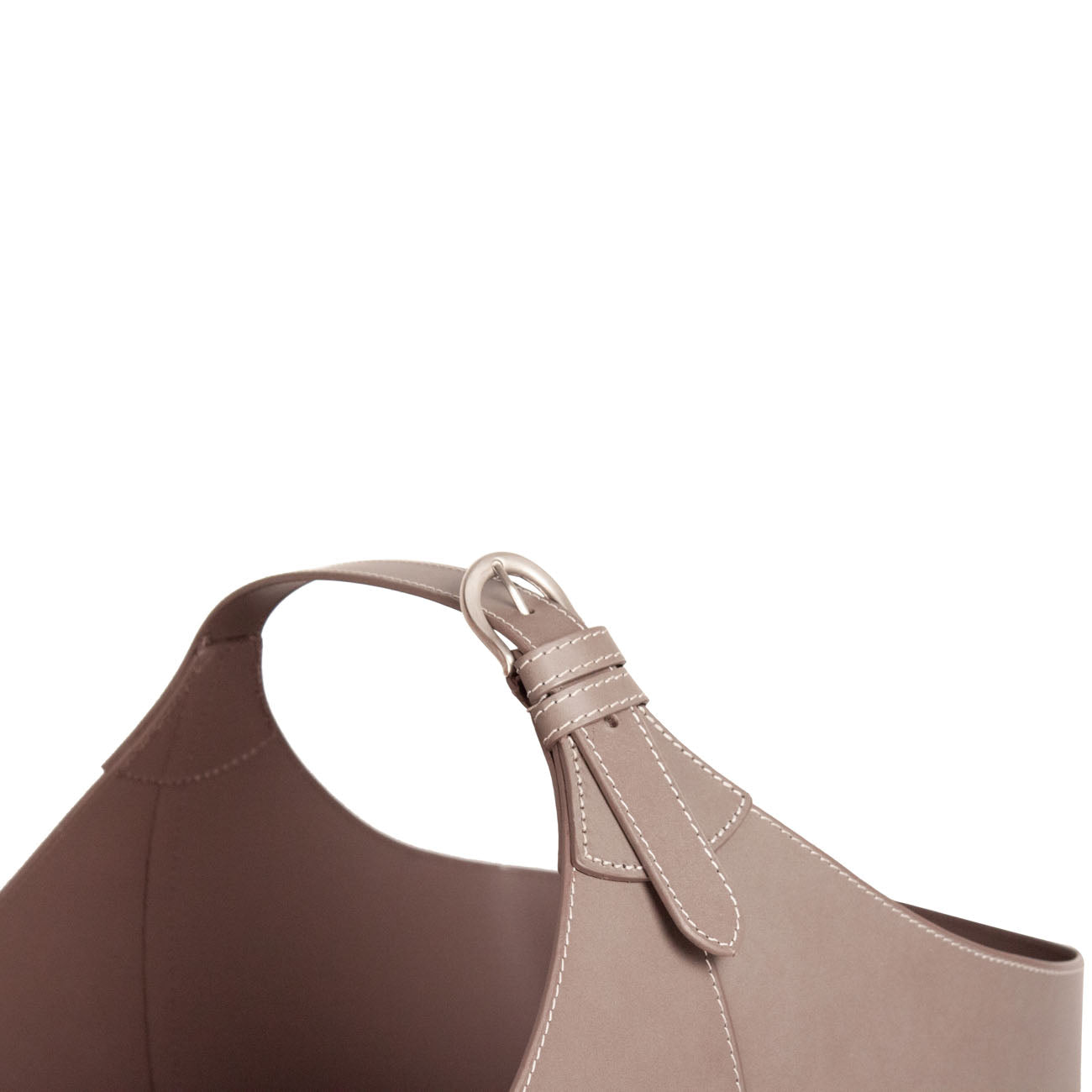 XL Kaminholzkorb Leder Korb BRASA zur Aufbewahrung, taupe