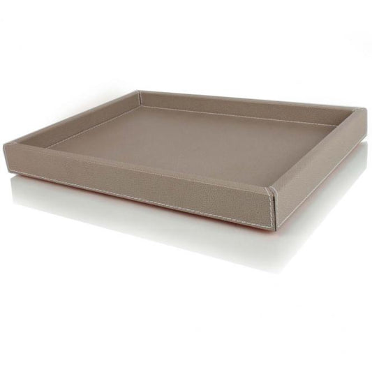 Ledertablett Osvaldo lederbezogen, taupe