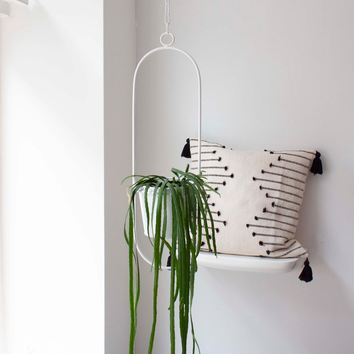 Hängetopf, Dekoring mit Blumentopf "Hanging Garden" Oval, weiß